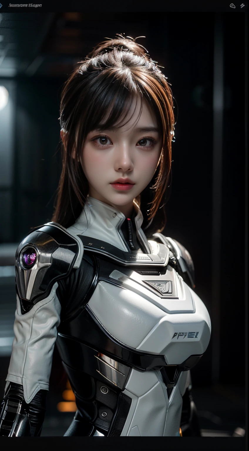 （full bodyesbian:1.3），((best qualtiy)), ((tmasterpiece)), (the detail:1.4), A beautiful cyberpunk girl, hard disk mecha white suite,（scutes:1.3），Machinary，sci-fy，（Transparent sci-fi glasses:1.2），hdr（HighDynamicRange）,Ray traching,NVIDIA RTX,Hyper-Resolution,Unreal 5,Subsurface scattering、PBR Texture、post-proces、Anisotropy Filtering、depth of fields、maximum definition and sharpness、Many-Layer Textures、Albedo e mapas Speculares、Surface coloring、Accurate simulation of light-material interactions、perfectly proportions、rendering by octane、Two-colored light、Low ISO、White balance、the rule of thirds、8K raw data、