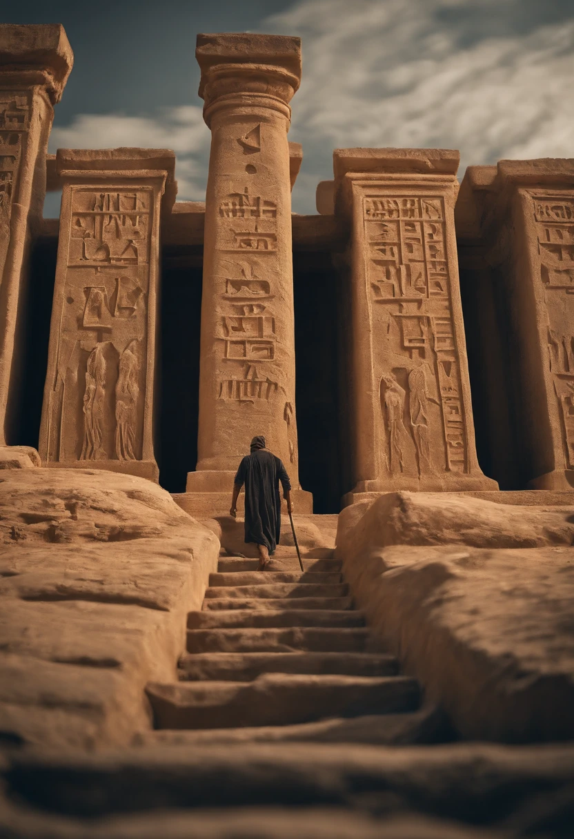 The Ten Commandments of Moses、moses tablet、god'fingers carve letters、on the tablets of moses、overlooking Israel of 600,000 people