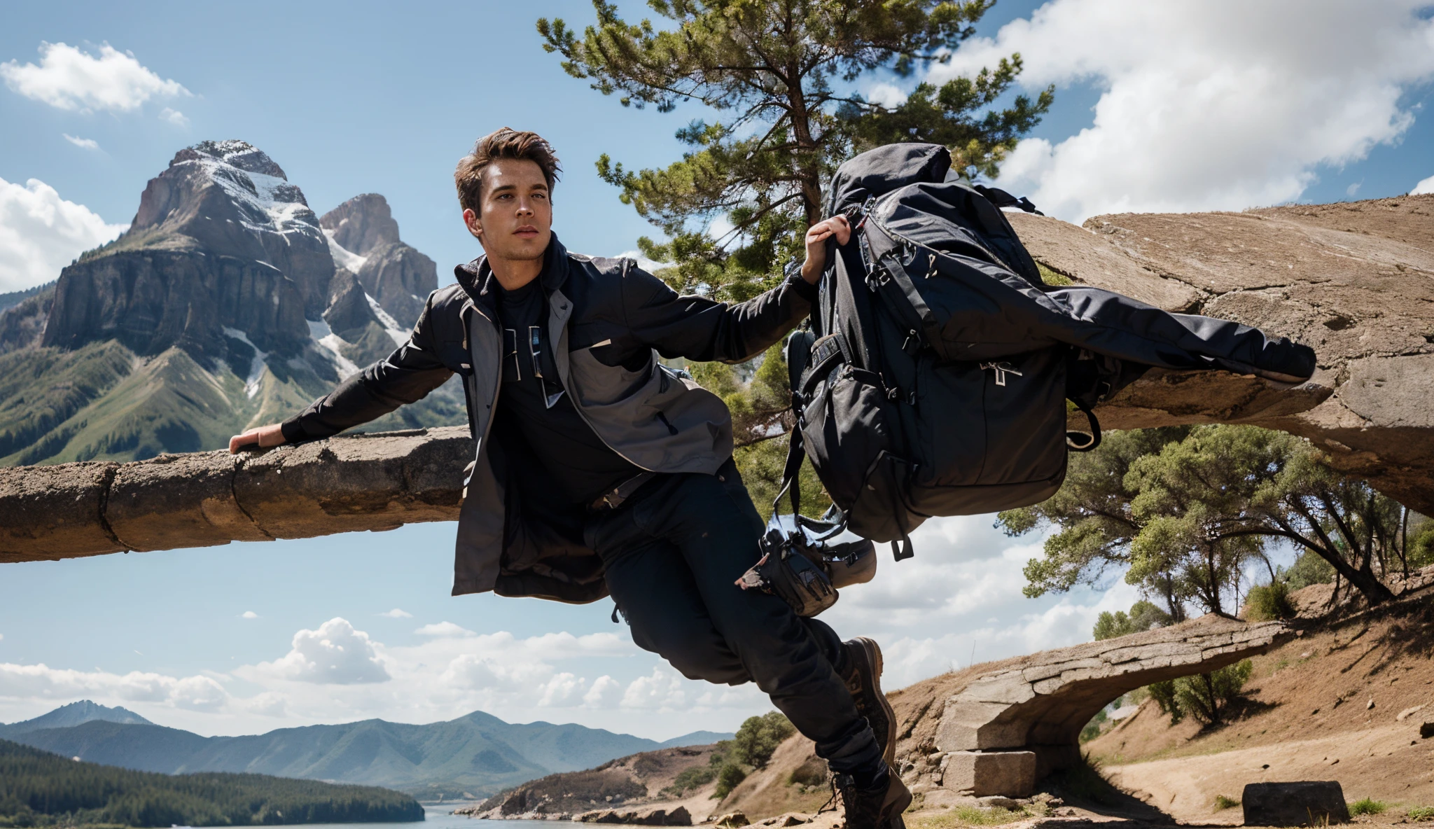 Change background, adventure ,handsome boy , realistic face,ultra HD