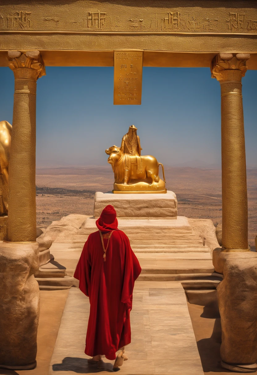 The Ten Commandments of Moses、moses tablet、on the tablets of moses、600,000 people overlooking Israel、golden bull golden bull statue