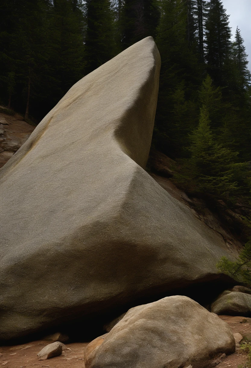 A close-up of a peculiar rock formation on a remote mountain.,The X-Files TV series,Fox Mulder, the iconic FBI agent from “The X-Files,” is characterized by his tall, lean figure and sharp, contemplative features, often accentuated by his dark, intense eyes and a typically serious expression. His style is simple yet professional, favoring dark suits that match his more practical approach to his unconventional work.