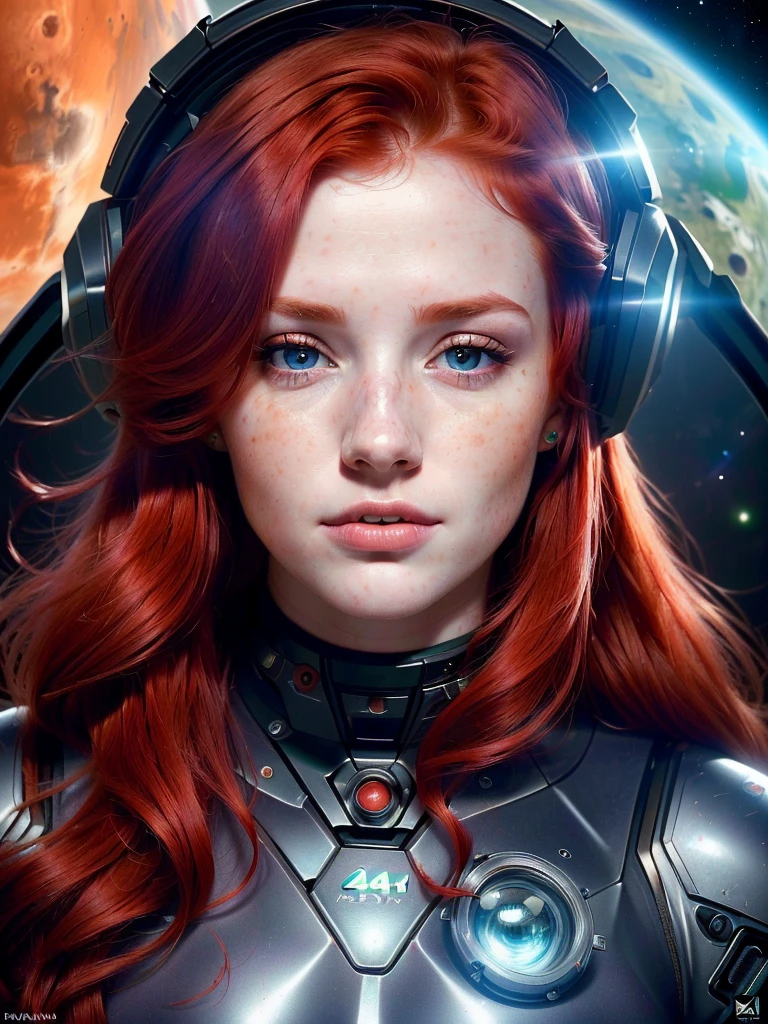 Masterpiece, (((24-year-old red-hair Ireland girl with charm face))) (((focus on eyes))) alien in space on Mars (entire body in frame) (((detailed and realistic image, full-frame))) eyes are in sharp focus (((accurate hands, accurate eyes))) very detailed 8k HD high definition detailed realistic, skin detailed texture (((accurate female anatomy)))