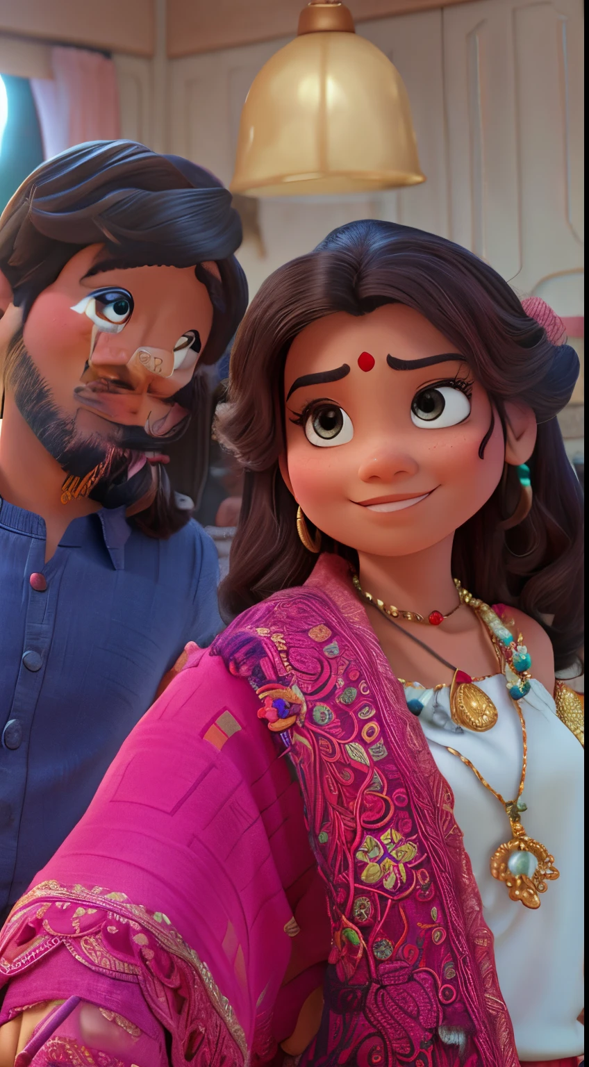 Disney Pixar Indian couple trend