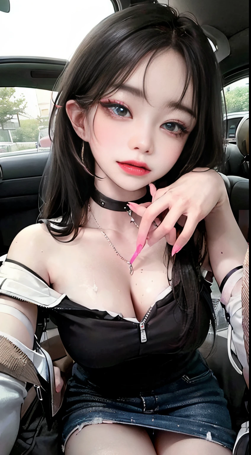 1girl, (sticking out her tongue out), (tongue), ultra high res, photorealistic, best quality, 8k resolution, masterpiece, cat ears, choker, garter belt, garter straps, latex, competitive swimsuit, tank top, close up face view, (ahegao), kneeling, oh face, Open your mouth wide, Stick out your tongue to receive, One hand in your mouth, , (White sperm or face), Face up, Shoot from above, (White sperm drippiom your mouth), Tongue sticking out, (White sperm accumulatiothe tongue), ecstatic look, a large amount of white sperm in the mouth, ho a very thick brown sausage in your hand, Sucking very thick brown sae, cheeking very thick brown sausage, a large amount of white sperm from the tip of a very thrown frankfurter, white sperm on the chest, delicate fingertcomplicated fingertips, sucking a thick brown mountain jaw to thek of the throat white sperm leaking from the gap, water discharge fhe crotch, a large amount of sperm all over the body, a large amount of vaginal, nsfw, eyes roll back, eyes up, megumin