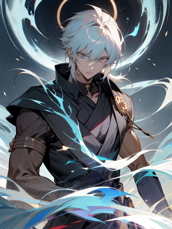 cabelos preto e longos、Anime boy in black with sword in the night woods，gilgamesh，grand order of destiny，styled，Like fate/sleep with，destiny/sleep with，Avatar of a magical blond prince，handsome anime pose，Fate still guards at night，joseph joestar，male anime characters，Produced by Anime Painter Studio，8K！
信息