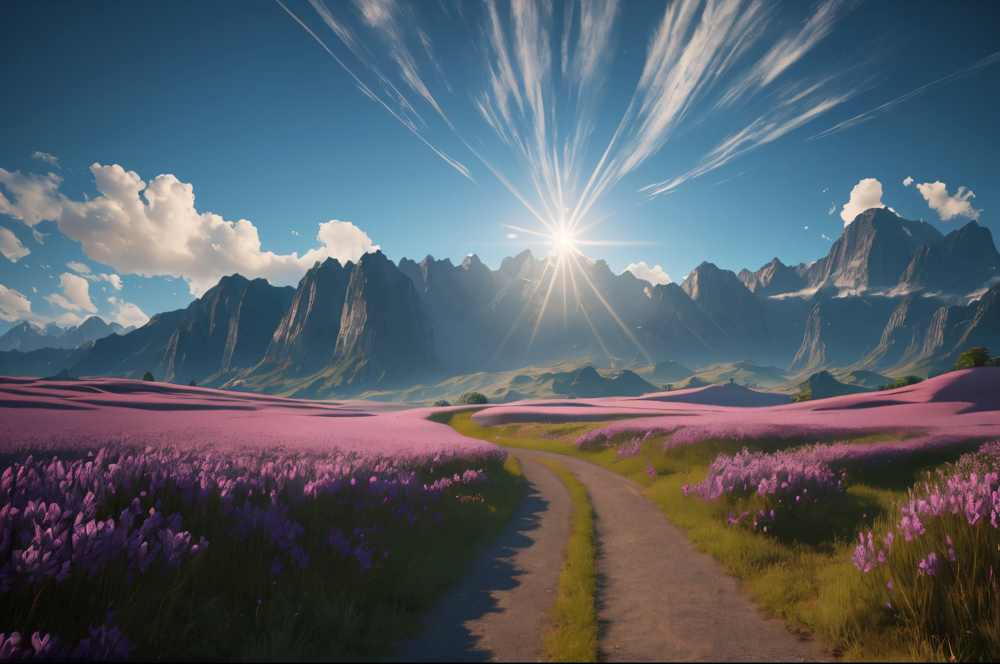 magnificent scenery, Unreal Engine 5, Cinematic, vivid colors, Editorial Photography, Photography, Photoshoot, Shot on 70mm Lens, Depth of Field, DOF, Image Blur tilt, Shutter speed 1/1000, F/22, White balance, 8k, extremely details, Super-Resolution, Megapixel, ProPhoto RGB, VR, tall, epic, artgerm, alex ross, Halfrear Lighting, Backlight, Natural Lighting, Incandescent, Optical Fiber, Moody Lighting, Cinematic Lighting, Studio Lighting, Soft Lighting, reflections -Chromatic aberration Shading 3d, 8k, ultra realistic, ambient occlusion, cinematic, ultra realistic resolution 3D rendering, incredibly detailed -- q 3 -- stop 80 a hyper realistic and ultra well detailed, --auto --s2