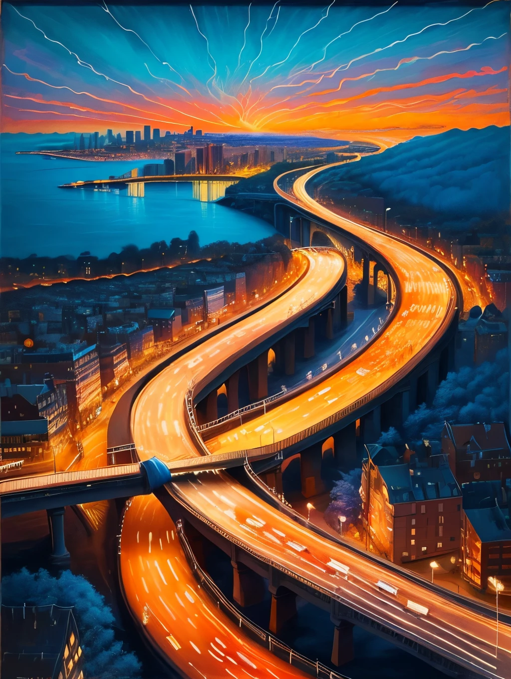 the picture may represent hands, holding brushes or markers, painting on the endless canvas of life, where each stroke symbolizes a new skill or knowledge, added to this image. The background can be city contours or landscapes, where straight and curved lines combine, symbolizing the variety of paths for self-development