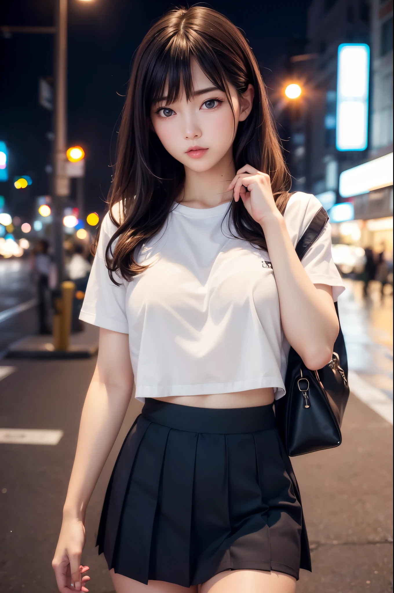top-quality,ultra-detailliert,masterpiece,realisitic,Photo Real,Bright lighting,1 girl in, an extremely beautiful 17-year-old girl, (kawaii:1.2),Thin smile, (Blue eyes),(brown haired),(bangss),perfect glossy skin,flawless skin,((erotick,Sexy and sexually explicit)),((accurate hands without incongruity)), large full breasts,big breasts thin waist, Look at viewers,((a sailor suit)),((Short sleeve uniform white tshirt)),(red necktie),(Blue Mini Pleated Skirt),(((skirt lift by yourself))),(lifted by self),(Showing panties),panties on,panties focus,((Sit up,spread legswide)), sockes, (Black knee socks),(Loafer shoes), during daytime,On the train,Horizontal long seat with your back to the window