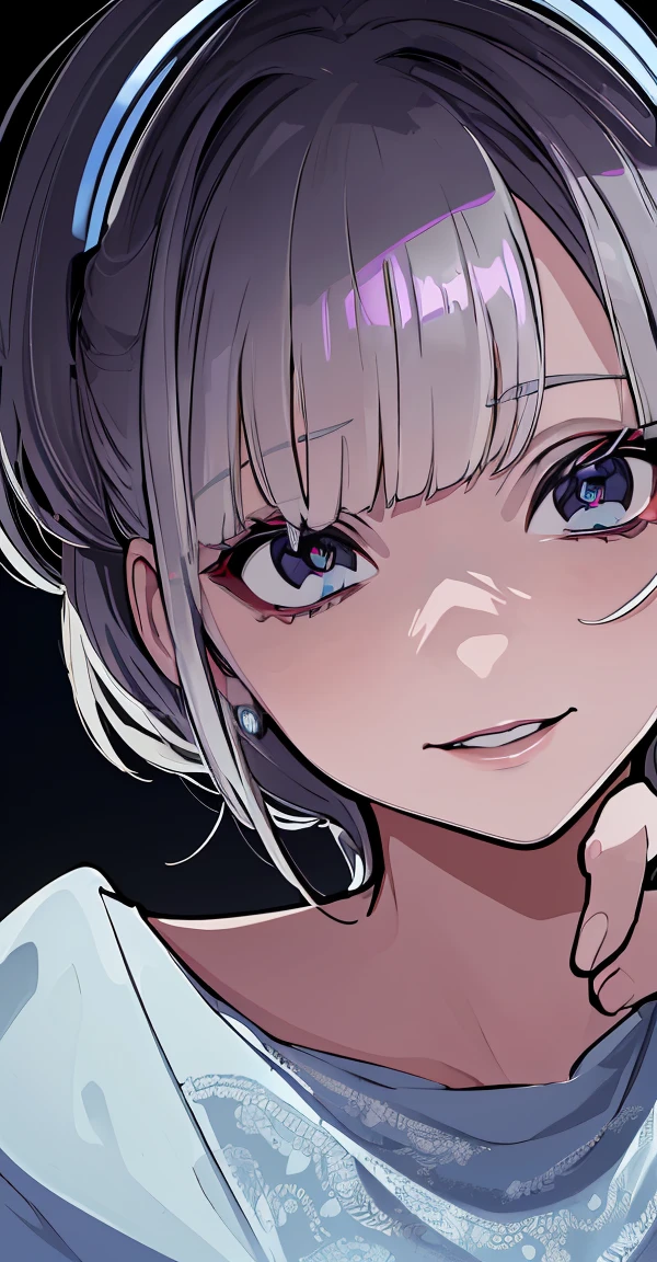 (master piece), 1 girl, white hair, short hair, purple eyes, from above, portait, breasts, medium breasts, micro bikini, lewd, (excited, smile), (viendo hacia el frente), (purple micro bikini, lewd), photography, Studio Quality, (best quality:1.1, glowing light, glistening), thick construction, tiro de diosa extremadamente detallado, (detailed background, ancient city, low light, beautiful sky), (perfect face, detailed face, detailed eyes,perfect hands,perfect fingers), ((8k wallpaper))