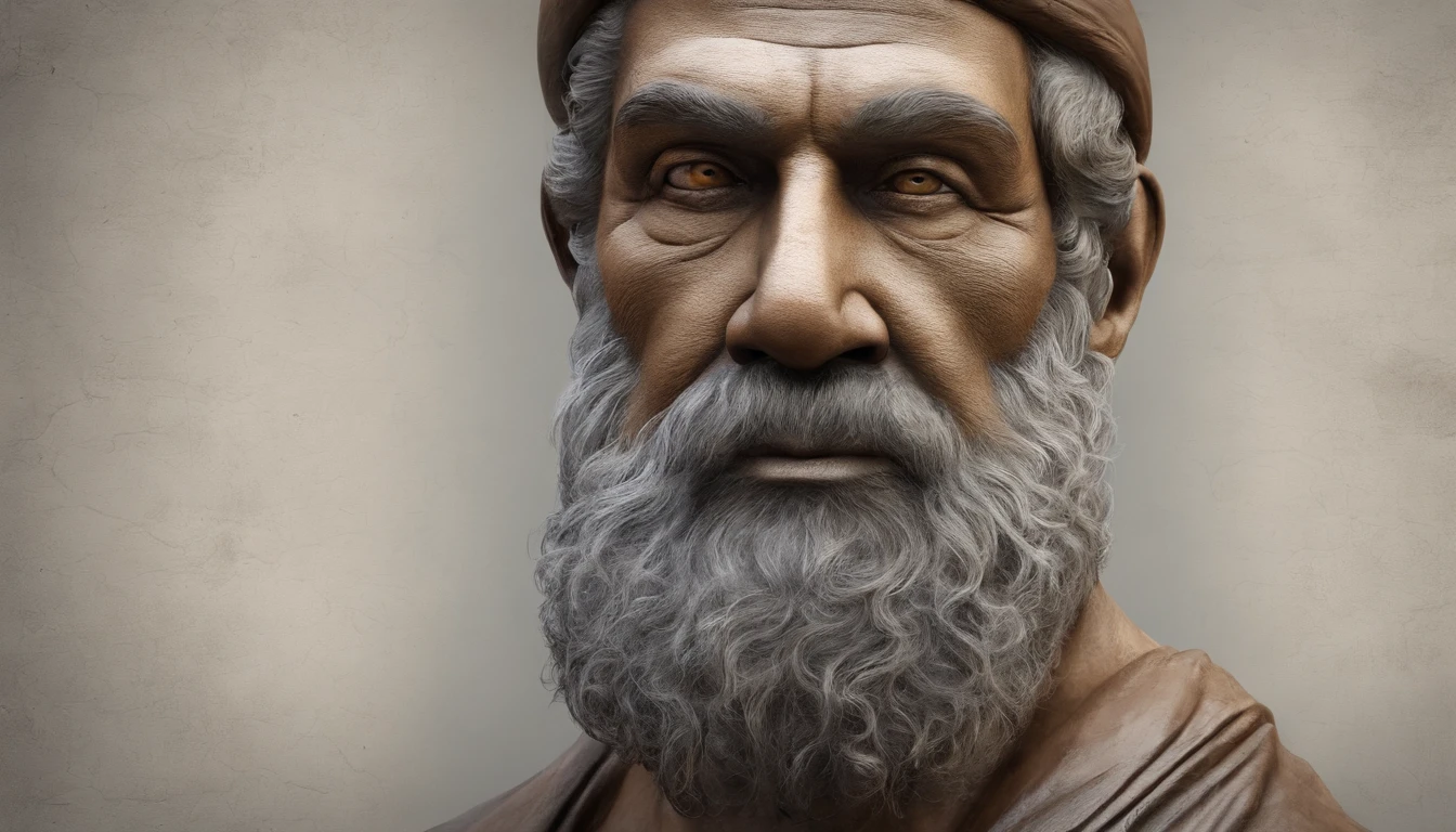 Statue of Greek philosophy with beard and muscles, kinematics, 8k, fondo oscuro, detailed symmetric realistic face, Textura natural extremadamente detallada, peach fuzz, pelo corto, Pieza maestra, absurdos, Foto premiada por Lee Jeffries, Nikon Film Stock D850 Photography, Kodak Portra 400 camera F1.6 lentes, extremadamente detallado, asombroso, Detalles finos, colores ricos, Textura hiperrealista, Dramatic lighting, UnrealEngine, tendencias en Artstation, CineStill 800 Tungsteno, Mirando al espectador, foto realista, foto RAW , TanvirTamim, Alta calidad, High resolution, foco nítido, extremadamente detallado, cinematic lighting, 8k UHD,