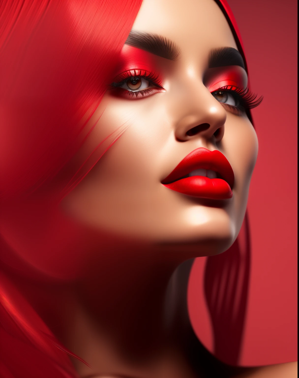 A sexy mouth, red lipstick shiny shiny shouting a cherry on the lips, revealing cherry, mouth close-up, HD details, 8k, RAW --auto