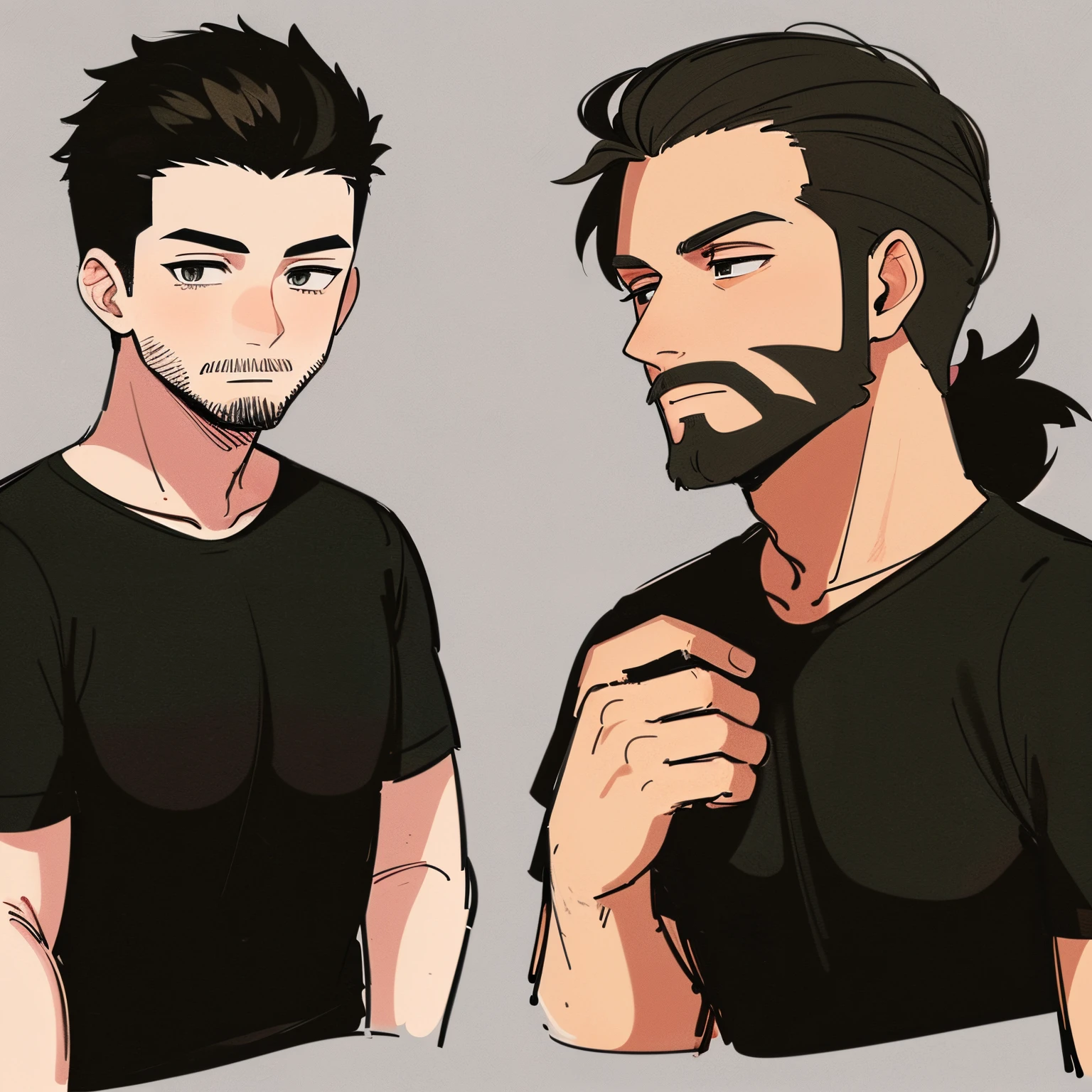 there is a man with a beard and a black shirt, around 1 9 years old, frontal picture, 2 7 years old, 2 3 years old, 2 8 years old, 2 9 years old, without mustache, very very low quality picture, 2 4 years old, 2 2 years old, caio santos, without beard and mustache