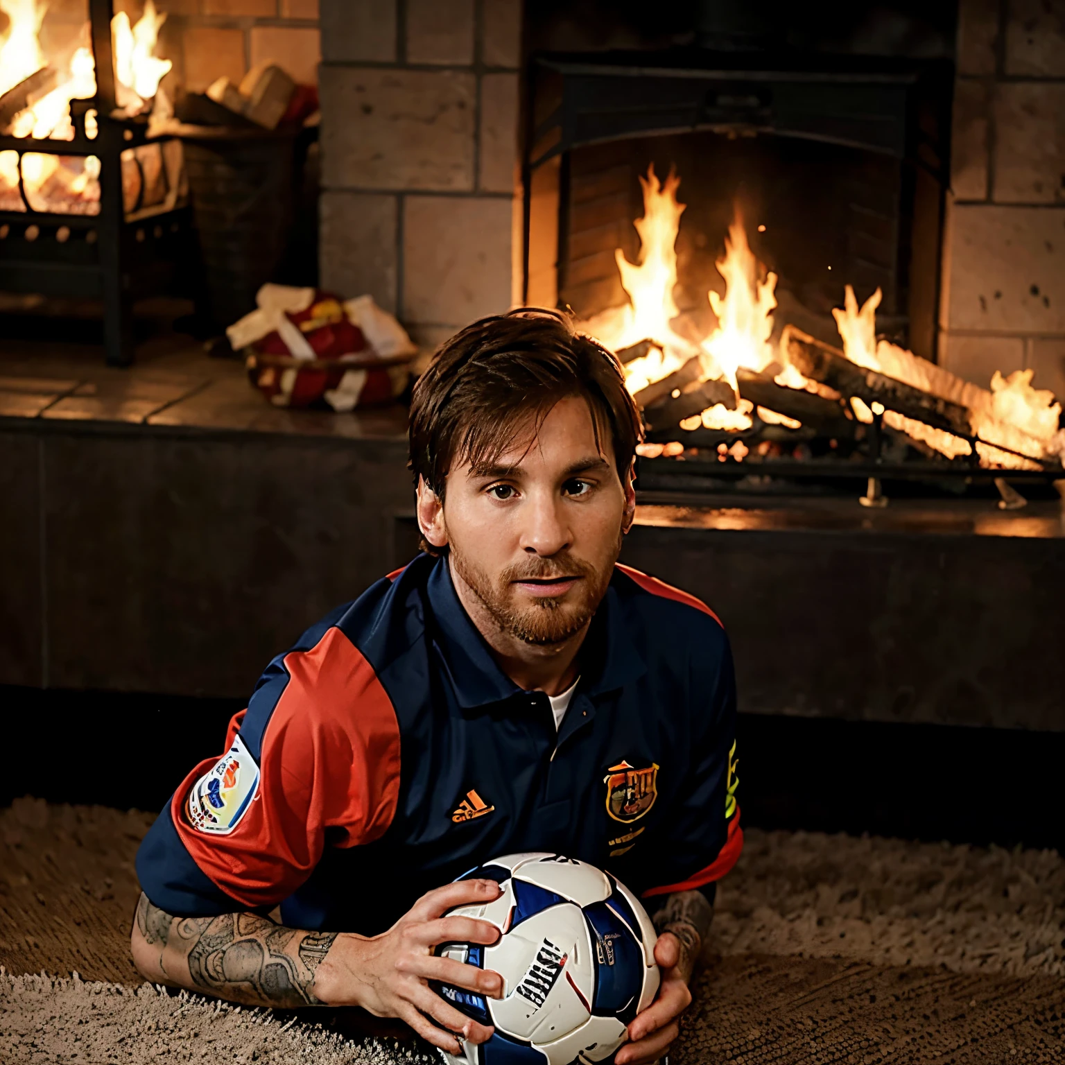 Lionel messi in the fire
