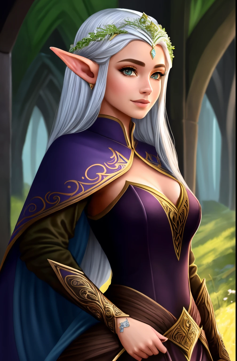 um close up de uma mulher em uma roupa de couro preto, elfo feminino bonito e elegante, Retrato de elfo muito bonito, elven character with smirk, muito bonito elven top model, Elfo Feminino, Rainha elfa bonita e elegante, Cavaleiro elfo sedutor da princesa, Menina elfa, princesa elfo escuro, Retrato de um elfo, Retrato de uma rainha elfa, ultra realista, intrincado, 8k extremamente detalhado