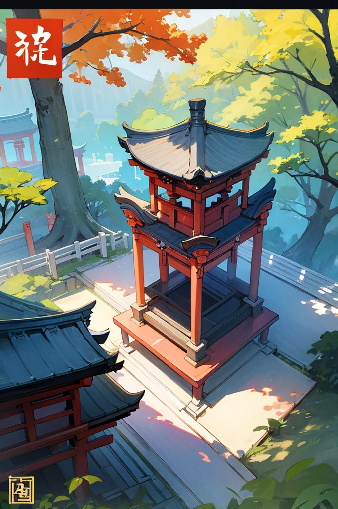 Q version Japanese shrine postcard with background removed
