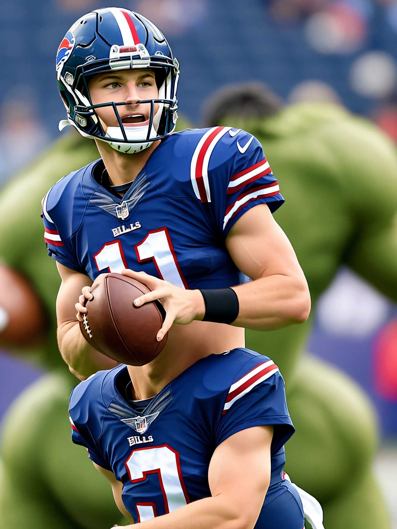 Buffalo Bills quarterback Josh allen as the incredible hulk
