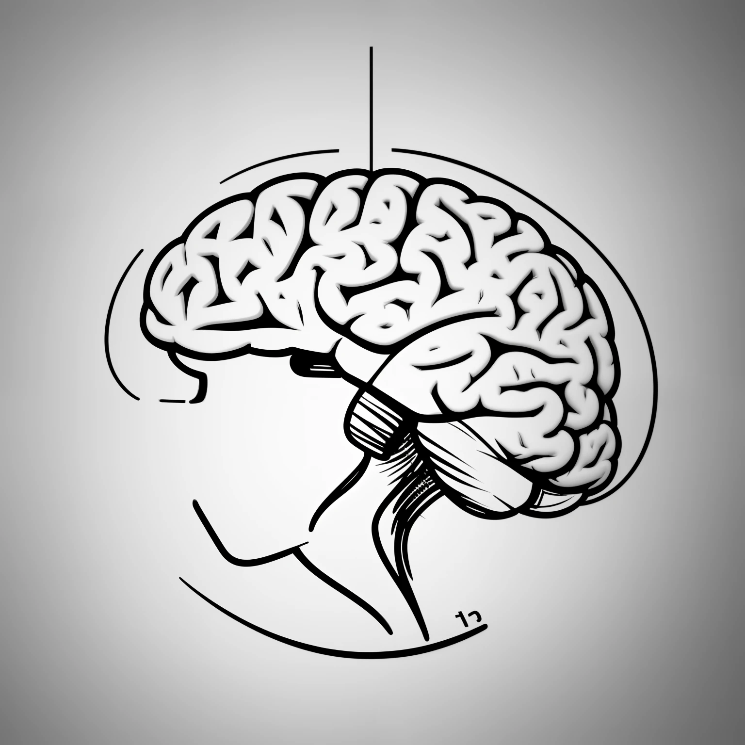 Brain logo simple black and white