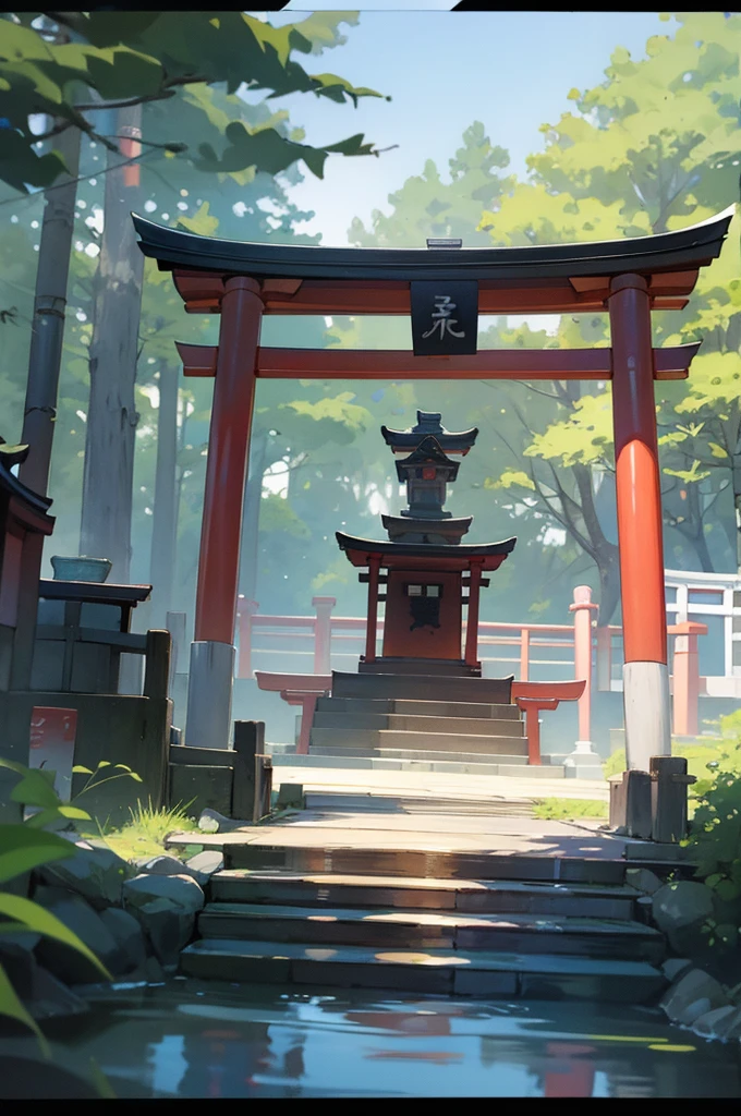 Cute style Japanese shrine postcard