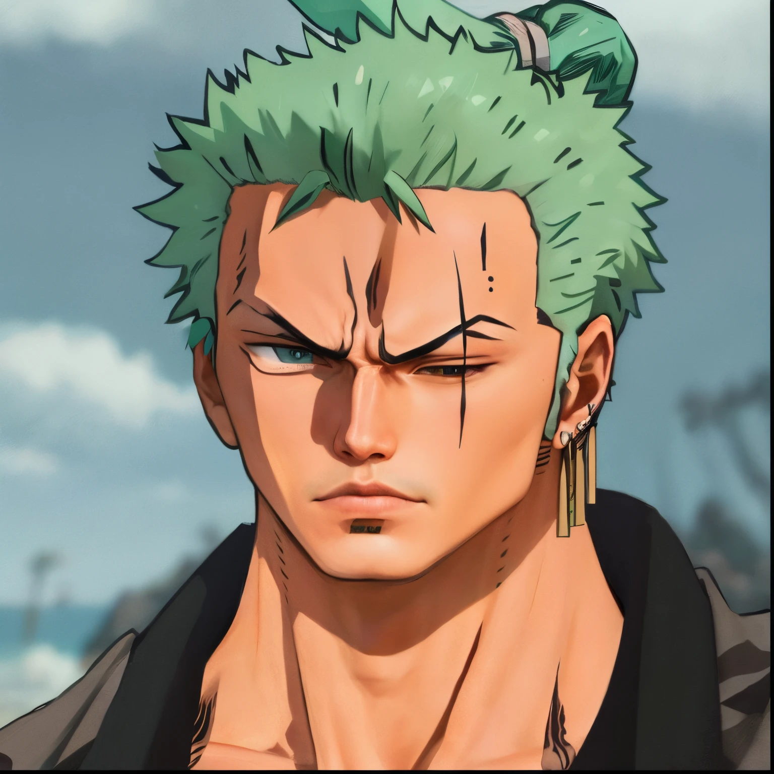 Hyperrealistic version of Roronoa Zoro, hyperdetailed, 8k, hyperrealistic