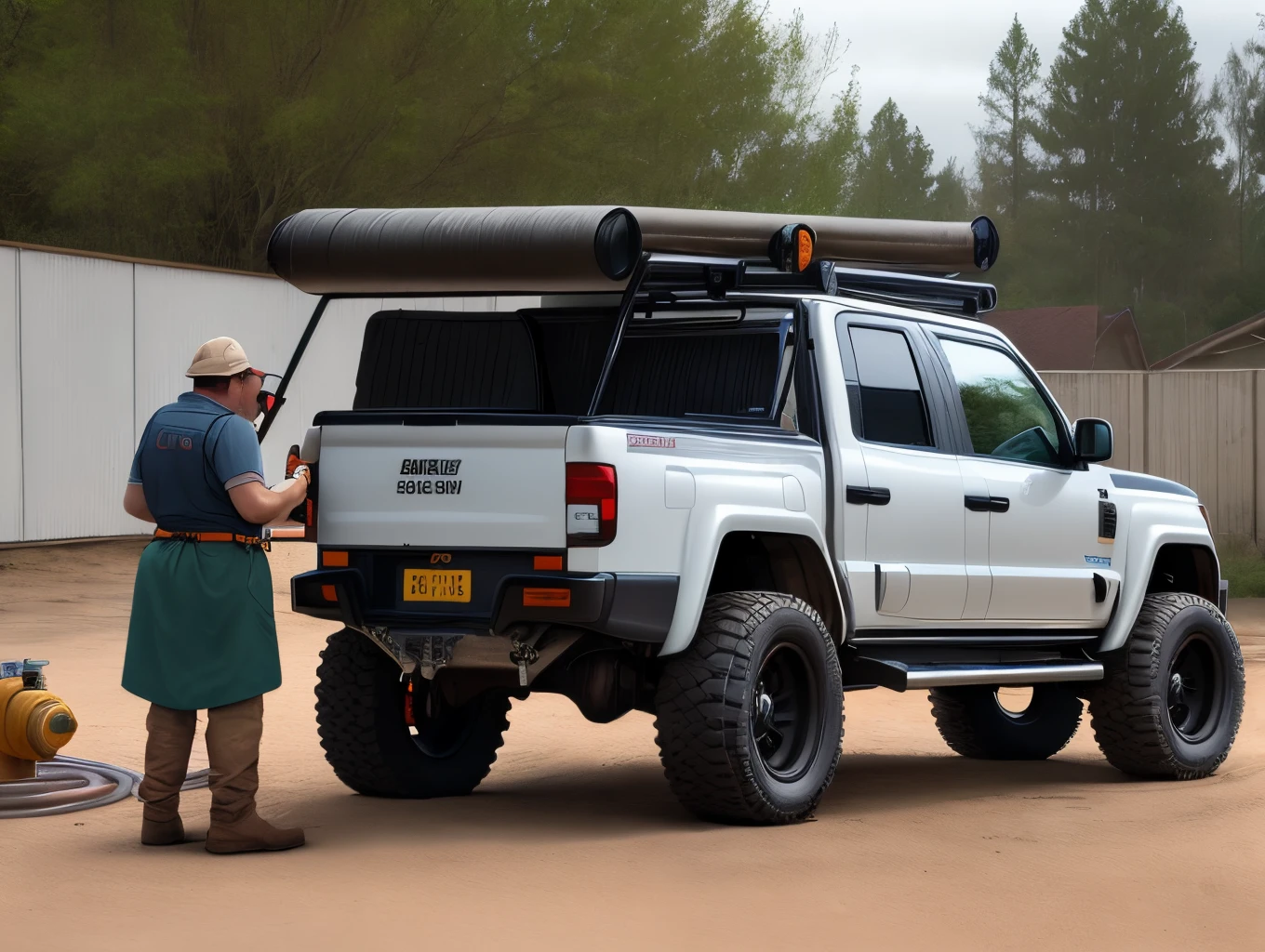 A tuyau of plumbing I mounted on 6x6 roues