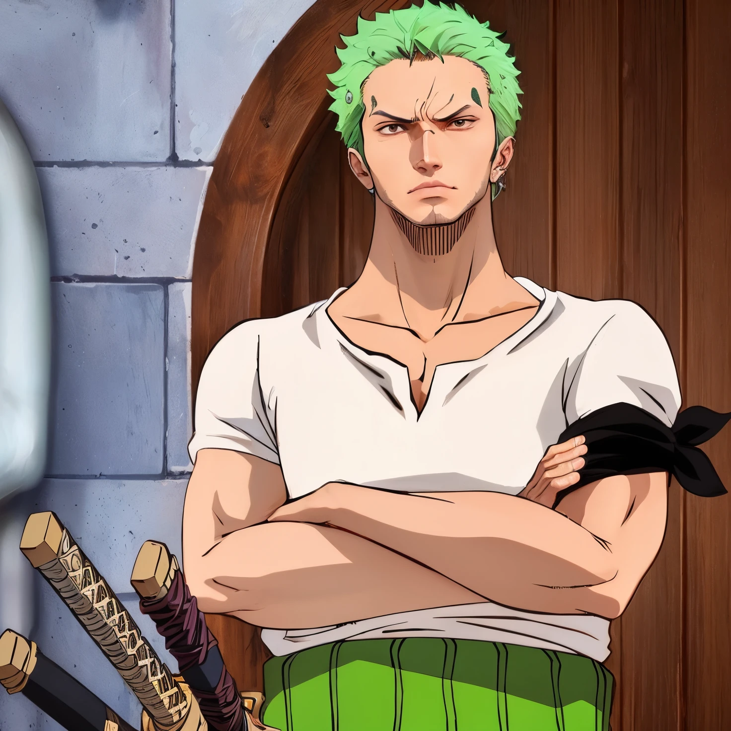 Hyperrealistic version of Roronoa Zoro, hyperdetailed, 8k, hyperrealistic