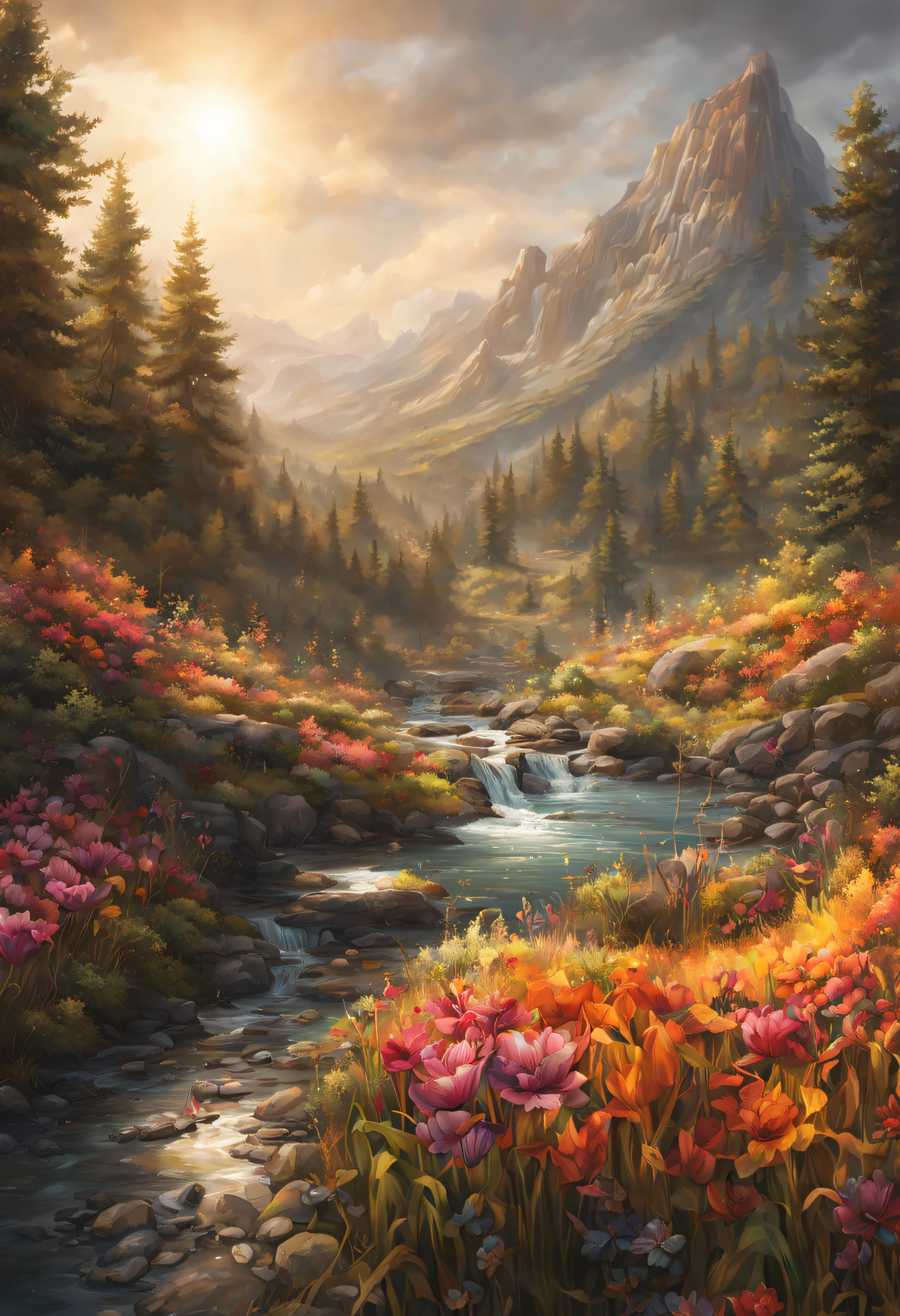 Create a masterpiece of artistry! A breathtaking landscape brought to life in ultra high definition, with vivid colors transcending reality and details that astound the senses. Executed with the finest pen and ink techniques, the composition is perfect, every intricate detail perfectly captured. This work of art has been rendered with the Octane engine, trending on ArtStation with its mesmerizing intricacy. Its 8k resolution is a testament to the artistic photography that has been used to create a photorealistic concept that exudes softness, naturalness, and a cinematic quality that is nothing short of perfect. The volumetric lighting casts a spell of enchantment upon the viewer, drawing them into the very essence of the scene. A true masterpiece has been created, one that transcends the boundaries of imagination and awakens the senses.