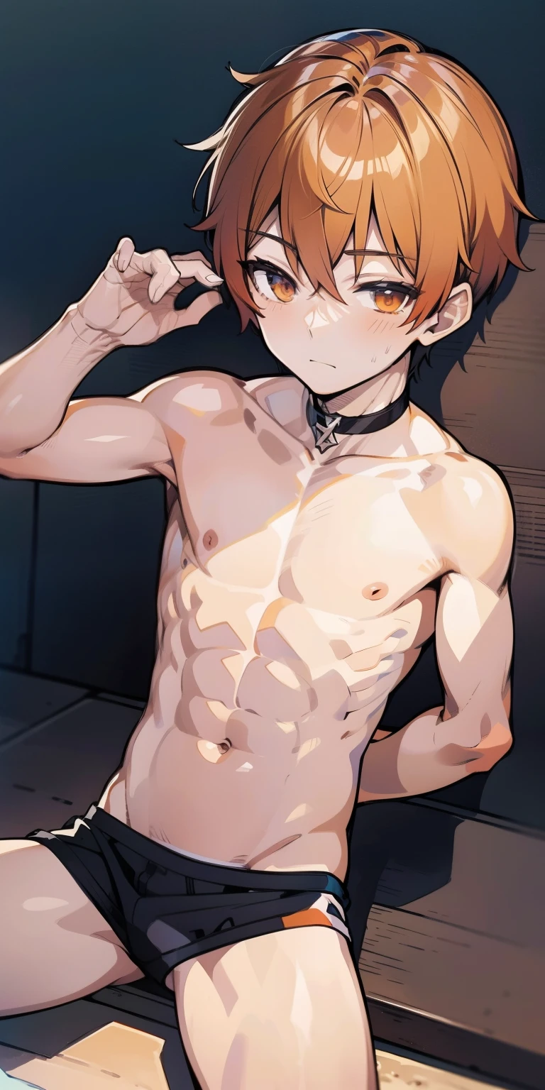 (pa.z.-Young:1.1), (1boy:1.0), (male focus:1.3), (独奏:1.1), Solo Focus,
Masterpiece, ((Exquisite_Detail)), illustartion, (a handsome), extremely_Detailed_computer graphics, Orange Eyes, orange hair, Simple background, torso, Naked, Sexy, beach background, Flushed, torso,  hard penis, penis,  boy, littllve year old