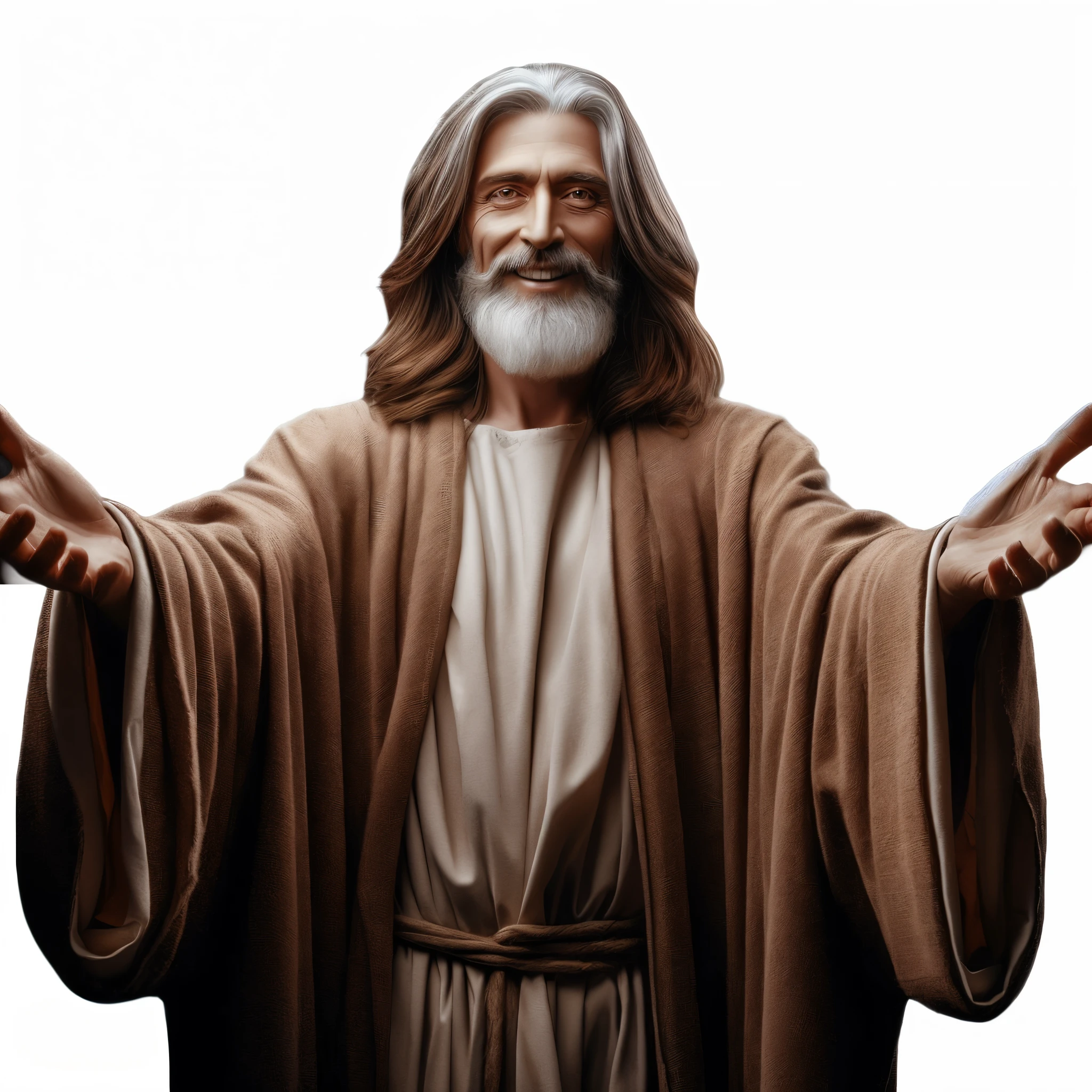 um close up de um homem com barba e um manto, Jesus, he is greeting you warmly, Jesus Cristo, Nicodemos, Jesus Gigachad, escultura realista de 8k bernini, Directed by: Ben Zoeller, Vestido como Jesus Cristo, Tron legado Jesus, moses, pontifex, Tron legado Jesus Cristo, Retrato de Jesus Cristo, Jovem Deus Todo-Poderoso