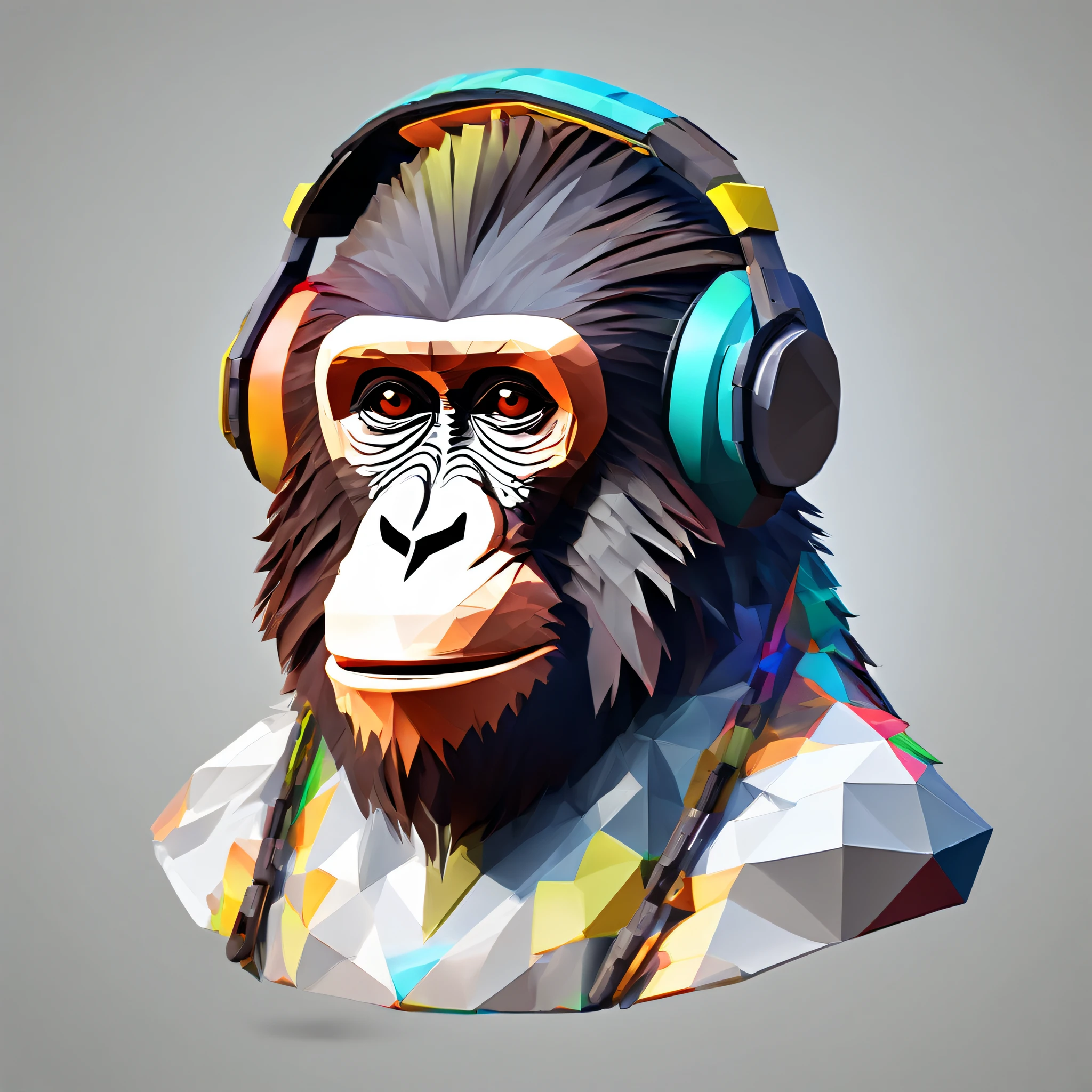 (best quality,ultra-detailed),(realistic,photorealistic:1.37),Monkey Deejay , crypto money, super detailed monkey face, vibrant colors, dynamic lighting, DJ turntable, headphones, music notes, energetic atmosphere, futuristic style.