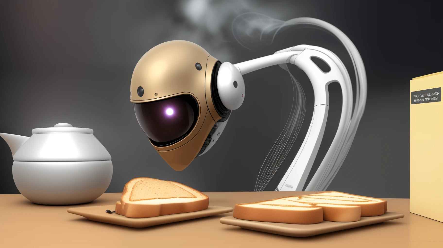 Imagine the following scenario: An extraterrestrial life form has landed on Earth and wants to learn how to make toast. You have been tasked with creating a 1-sided help document with instructions on how to make toast. You cannot use words since we don't speak the same language as the aliens. Please create a visual resource to give to the alien. Upload your file.