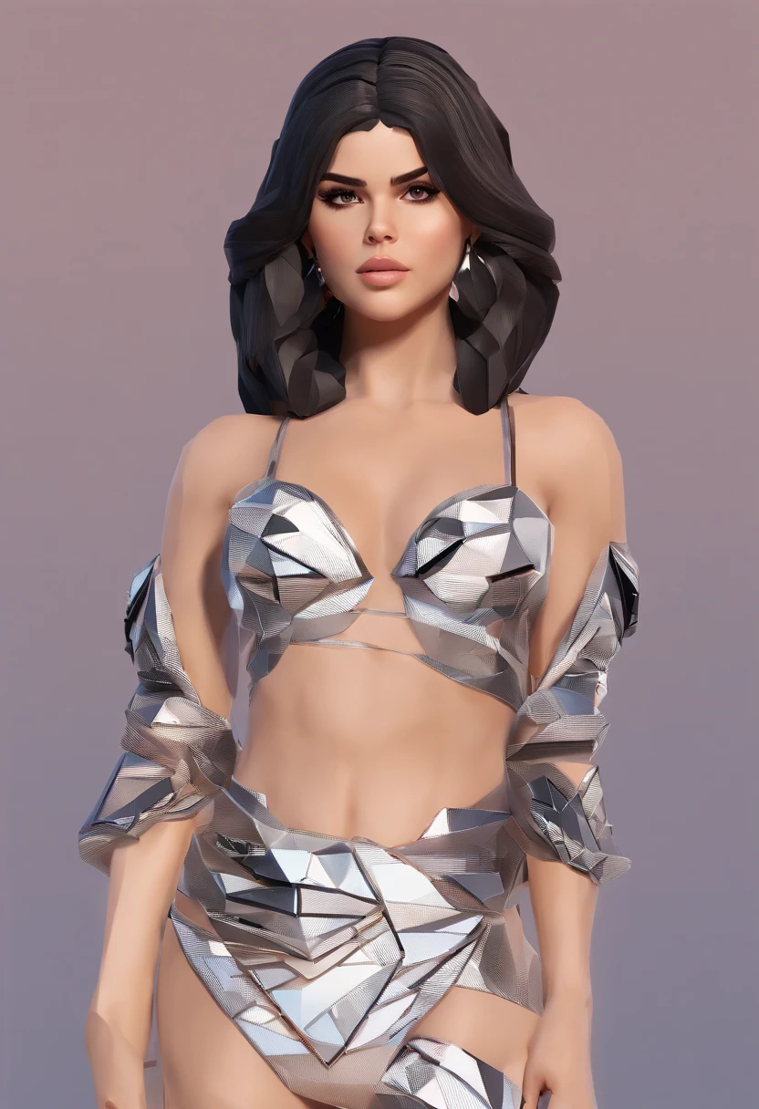 (best quality,4k,highres), Selena Gomez as a queen, wearing sexy fashion clothes, with a close-up logo of her nice makeup.