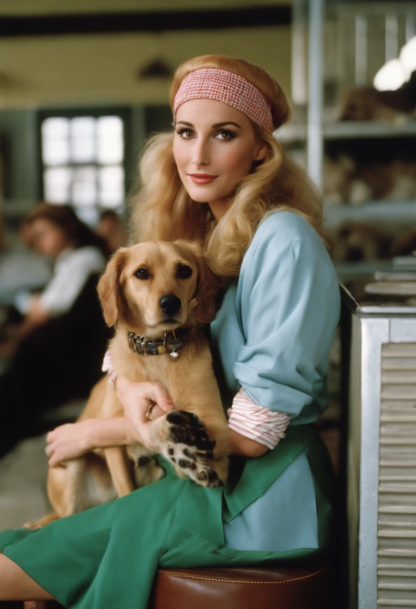 A photo of Cher at a local animal shelter, surrounded by adorable puppies and kittens,Clueless,Cher Horowitz, the protagonist of the film “Clueless,” is a quintessential 1990s fashion icon, played by Alicia Silverstone. She is often depicted in stylish, trend-setting outfits that epitomize the high fashion of Beverly Hills teens in the 90s. Her wardrobe is full of bright colors, plaid patterns, and designer labels, accessorized with headbands, knee-high socks, and platform shoes. Cher’s blonde hair and polished makeup contribute to her look as a fashionable and popular high school student. Her appearance is not just a reflection of her status but also an extension of her confident and outgoing personality.