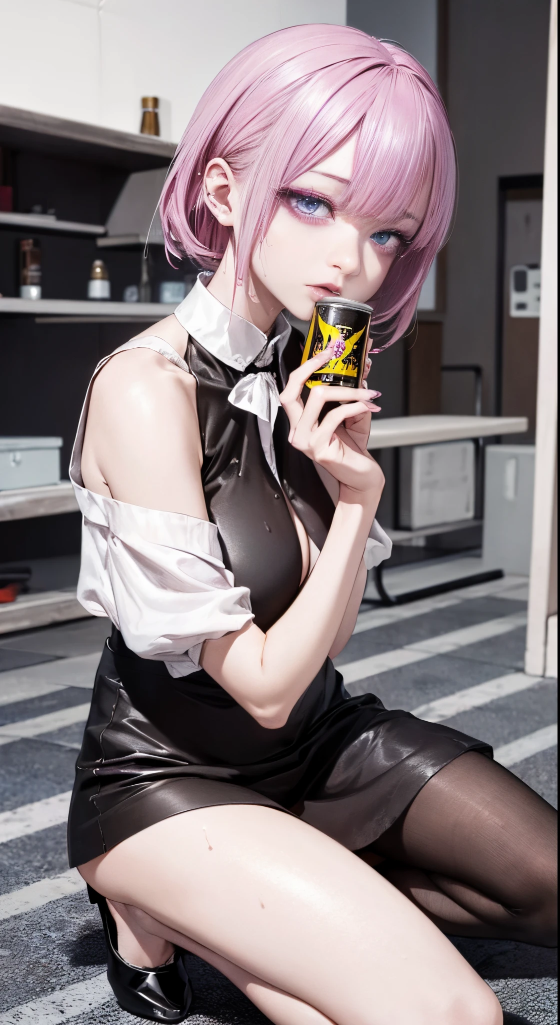(Cinematic Digital Artwork: 1.3), High quality, masutepiece, of the highest quality, Super Detail, Illustration, [4K Digital Art]、 lndswgnr, (Sharp Focus: 1.5), (Moody lighting:1.2), depth of fields, Bokeh, 4K 、High resolution, ultra-detailliert, the Extremely Detailed CG Unity 8K Wallpapers, Realistic, Photorealsitic, Raw photo, beautifull detailed face, pale skin, realistic glistening skin, Detailed Cloth Texture, detailed hair texture, Perfect body, Beautiful face, acurate, Anatomically correct, Highly detailed face, Eye and skin texture, Natural neck length, (Beautiful eyes), (Beautiful hands), (Glossy skin:1.2), thin legs, Thin feet, Detailed people、A detailed face、细致背景、 



(Live action、Intricate details)、bionde、short-hair、



Dramatic makeup、makeup、Pinky Pink Lip Stick、eye make up、mascara、eye liner、eye shadow、Light purple eyes


(((Ahegao, , Sweat,)))、One Woman, (Drunk:1.4), OL 、 pantyhose, heels, apartment stairs at night, Spit out vomit, (Drunk and stumble:1.2), high-heels、While drinking a can of beer、Perfect human body、Holding a can of beer、Beautie、