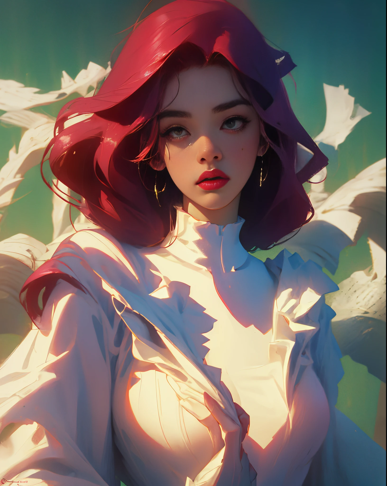 Jessica Rabbit in white superhero costume realistic