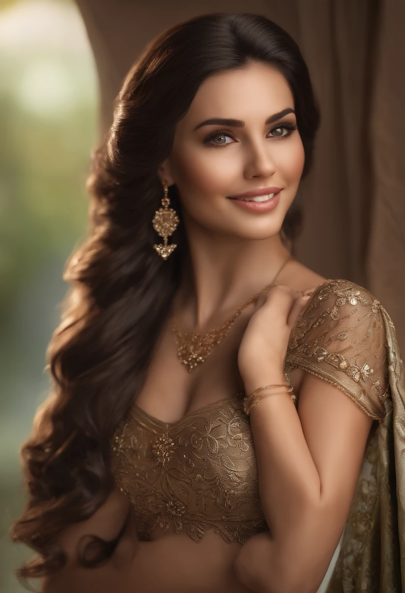 cute beautiful brunette, colombiana ,full body, perfect angle, very detailed, 32 years old, flirty face, mes sy long hair, brown eyes, high-res, masterpiece, best quality, intricate details, highly detailed,sharp focus, detailed ski n,realistic skin texture, texture, detailed eyes, professional, 4k, smile, shot on Canon, 85mm, shallow depth of field,koda k vision color, eyeshadow, extremely detailed, photo_ \(ultra\), photorealistic, realistic, post-processing, max detail, ughness, real life, ultra realistic, photorealism, photography, 8k uhd, photography, braless, pokies