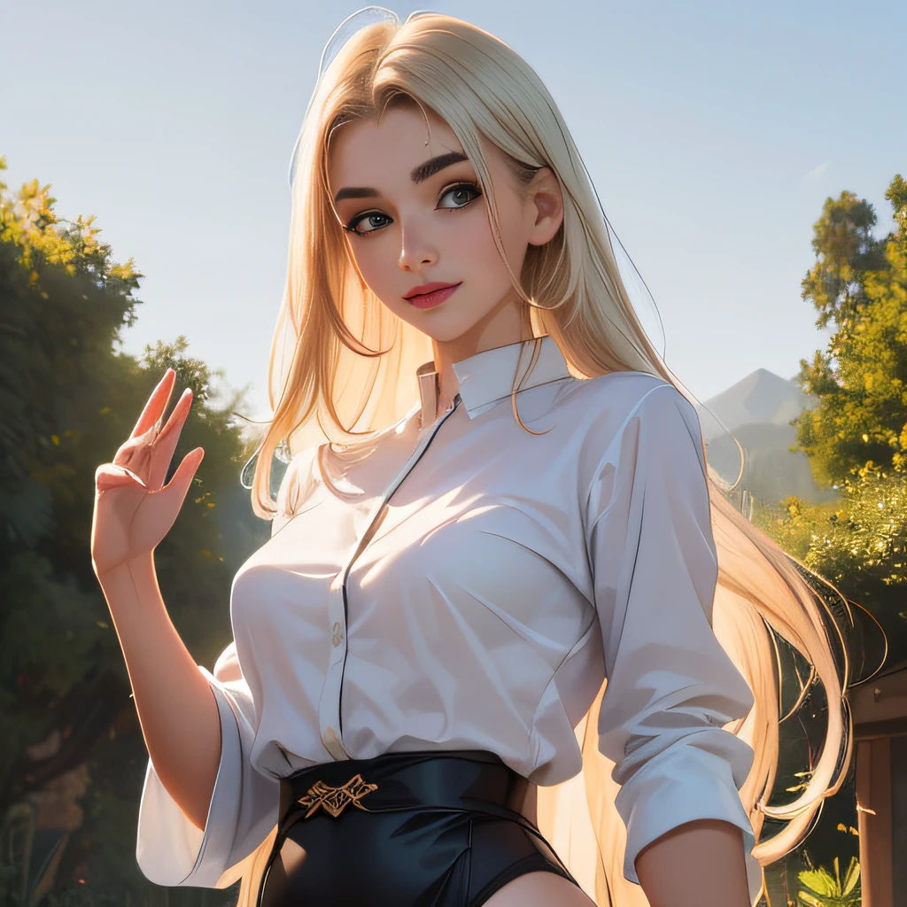 (Extremely detailed 8k wallpaper:2), (photo:2), (soigne Beautiful girl:2), (gives a lecture to friends:2), detailed (Face and eyes), (hyper realistic:1), (highly detailed:1), (epic realistic:1), rim light, (maximum details:1), cozy, (fullbody:1.3), (looking at viewer:2), (Woman's Attractive Qualities:2), (Attractive Woman:2), (Attractive:2), Smile, Intelligence, Empathy, Gracefulness, Sense of Style, Fitness, Grooming, Optimism, (Sensitivity:2), Sincerity, Romantic Gestures, Playfulness, Fashion Sense, (Sensuality:2), Charm, Modesty, Thoughtfulness, (Femininity:1), Flirtatiousness, Warmth, (Physical attractiveness:2), A beautiful smile, A love of life, strength and power, vulnerability, curiosity, wonder, love, (nature background:2), kawaii, waifu, Beautiful breasts, (attractive body:2), (Beautiful body:2), Beautiful pose, attractive pose, (Beautiful legs:1.0), (spread legs:1.0), (Beautiful clothes:1), (classic clothes:2), (elegant clothes:2), (European clothes:2), detailed clothes, (skirt:1), (blouse:1),