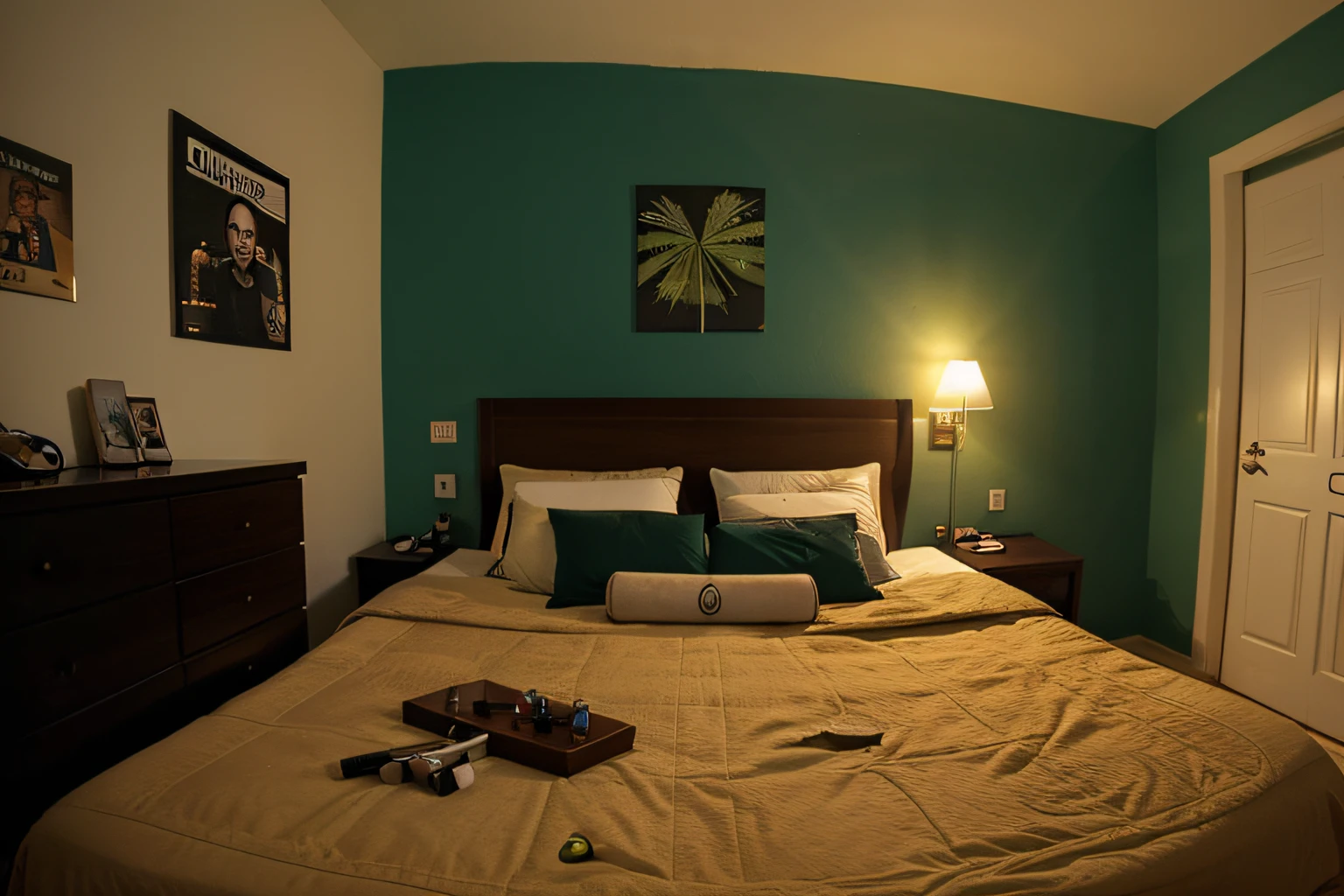 um quarto em homenagem com weed smoke
