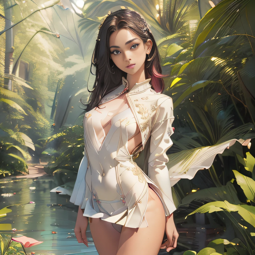 (Extremely detailed 8k wallpaper:2), (photo:2), (soigne Beautiful girl:2), (gives a lecture to friends:2), detailed (Face and eyes), (hyper realistic:1), (highly detailed:1), (epic realistic:1), rim light, (maximum details:1), cozy, (fullbody:1.3), (looking at viewer:2), (Woman's Attractive Qualities:2), (Attractive Woman:2), (Attractive:2), Smile, Intelligence, Empathy, Gracefulness, Sense of Style, Fitness, Grooming, Optimism, (Sensitivity:2), Sincerity, Romantic Gestures, Playfulness, Fashion Sense, (Sensuality:2), Charm, Modesty, Thoughtfulness, (Femininity:1), Flirtatiousness, Warmth, (Physical attractiveness:2), A beautiful smile, A love of life, strength and power, vulnerability, curiosity, wonder, love, (nature background:2), kawaii, waifu, Beautiful breasts, (attractive body:2), (Beautiful body:2), Beautiful pose, attractive pose, (Beautiful legs:1.0), (spread legs:1.0), (Beautiful clothes:1), (classic clothes:2), (elegant clothes:2), (European clothes:2), detailed clothes, (skirt:1), (blouse:1), (provocative pose)