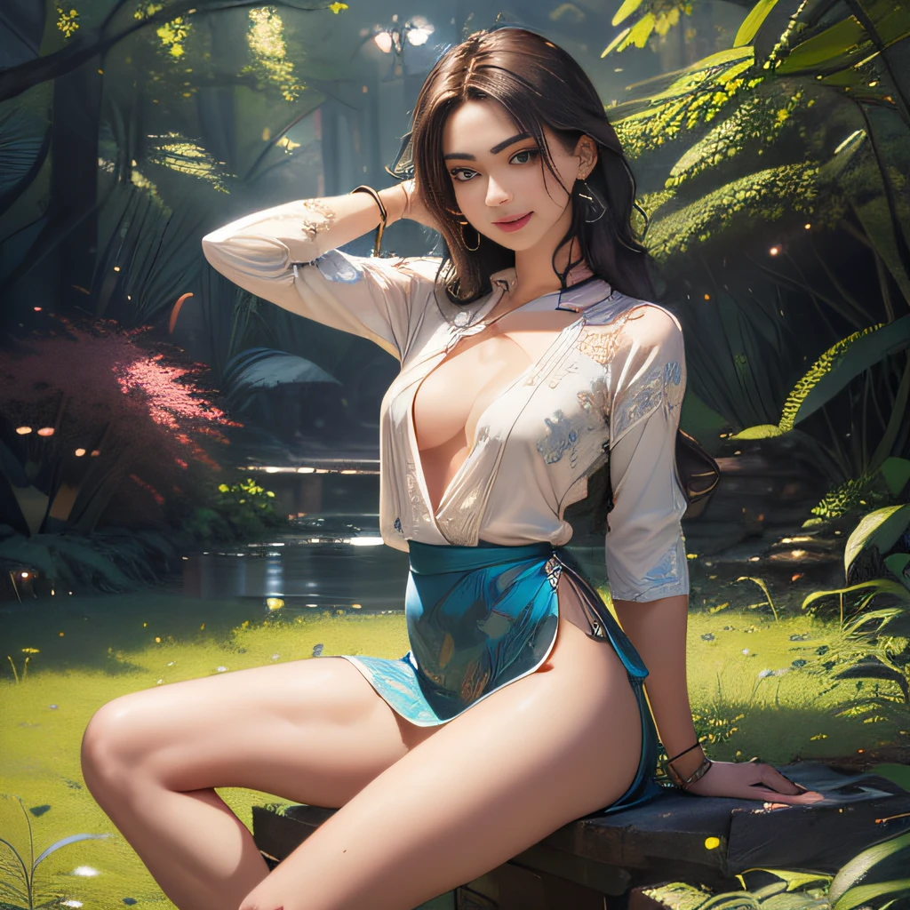 (Extremely detailed 8k wallpaper:2), (photo:2), (soigne Beautiful girl:2), (gives a lecture to friends:2), detailed (Face and eyes), (hyper realistic:1), (highly detailed:1), (epic realistic:1), rim light, (maximum details:1), cozy, (fullbody:1.3), (looking at viewer:2), (Woman's Attractive Qualities:2), (Attractive Woman:2), (Attractive:2), Smile, Intelligence, Empathy, Gracefulness, Sense of Style, Fitness, Grooming, Optimism, (Sensitivity:2), Sincerity, Romantic Gestures, Playfulness, Fashion Sense, (Sensuality:2), Charm, Modesty, Thoughtfulness, (Femininity:1), Flirtatiousness, Warmth, (Physical attractiveness:2), A beautiful smile, A love of life, strength and power, vulnerability, curiosity, wonder, love, (nature background:2), kawaii, waifu, Beautiful breasts, (attractive body:2), (Beautiful body:2), Beautiful pose, attractive pose, (Beautiful legs:1.0), (spread legs:1.0), (Beautiful clothes:1), (classic clothes:2), (elegant clothes:2), (European clothes:2), detailed clothes, (skirt:1), (blouse:1), (provocative pose)