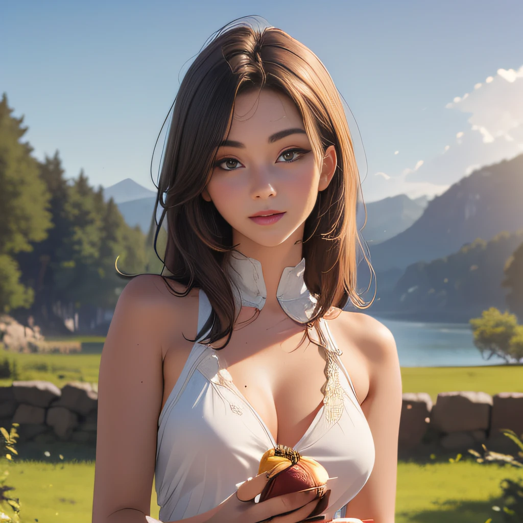 (Extremely detailed 8k wallpaper:2), (photo:2), (soigne Beautiful girl:2), (gives a lecture to friends:2), detailed (Face and eyes), (hyper realistic:1), (highly detailed:1), (epic realistic:1), rim light, (maximum details:1), cozy, (fullbody:1.3), (looking at viewer:2), (Woman's Attractive Qualities:2), (Attractive Woman:2), (Attractive:2), Smile, Intelligence, Empathy, Gracefulness, Sense of Style, Fitness, Grooming, Optimism, (Sensitivity:2), Sincerity, Romantic Gestures, Playfulness, Fashion Sense, (Sensuality:2), Charm, Modesty, Thoughtfulness, (Femininity:1), Flirtatiousness, Warmth, (Physical attractiveness:2), A beautiful smile, A love of life, strength and power, vulnerability, curiosity, wonder, love, (nature background:2), kawaii, waifu, Beautiful breasts, (attractive body:2), (Beautiful body:2), Beautiful pose, attractive pose, (Beautiful legs:1.0), (spread legs:1.0), (Beautiful clothes:1), (classic clothes:2), (elegant clothes:2), (European clothes:2), detailed clothes, (skirt:1), (blouse:1),