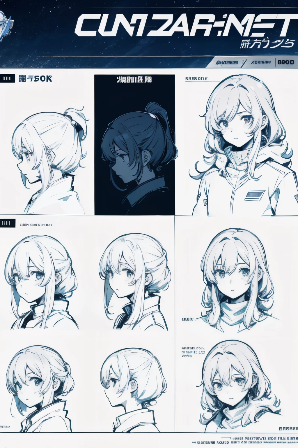 line-art, art book, character sheet, gundam 00 reimagined, 8k, best quality