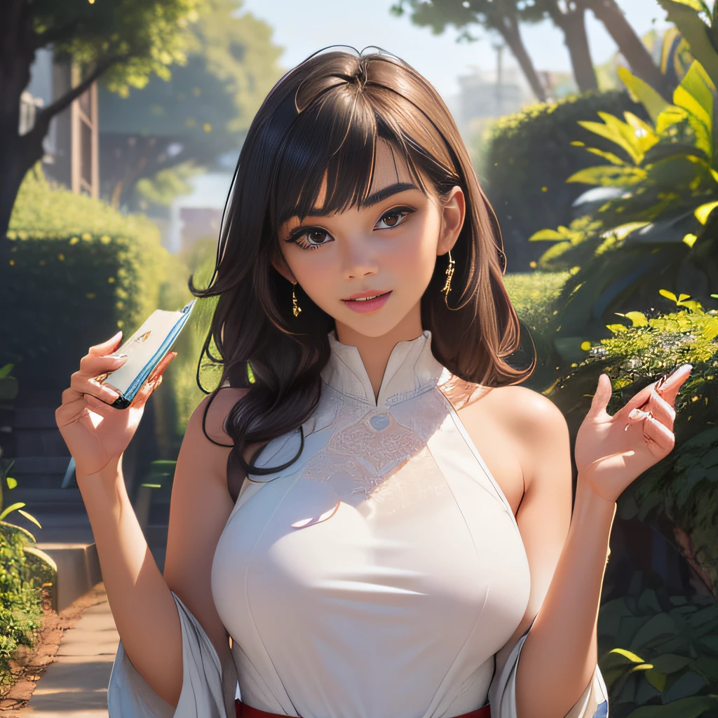 (extremely detailed 8K wallpaper:2), (photo:2), (24 years old Xuan Beautiful girl:2), (gives a lecture to friends:2), Detailed (Face & Eyes), (hyper realistic:1), (Highly detailed:1), (Epic Realistic:1), rim light, (Maximum details:1), Cosy, (body complet:1.3), (looking a viewer:2.0), (Attractive qualities of a woman:2), (attractive female:2), (Attractive:2), Smile, intelligence, sympathy, Grace, A sense of style, Fitness, Care, optimism, (sensitivity:2), frankness, Romantic gestures, playfulness, Fashion Sense, (sensuality:2), charm, modesty, Thoughtfulness, (femininity:1), flirtatiousness, warmth, (Physical Attractiveness:2), beautiful smile, Love of Life, Strength and power, Vulnerability, curiosity, wonder, Love, (Nature's prehistory:2), Kawaii, waifu, beautiful breasts, (attractive body:2), (handsome body:2), BEAUTIFUL POSE, attractive pose, (nice feet:1.0), (beautiful clothing:1), (Classic clothes:2), (elegant clothing:2), (European Clothing:2), detailed clothes, (upskirt:1), (blouse:1), (provocative pose)