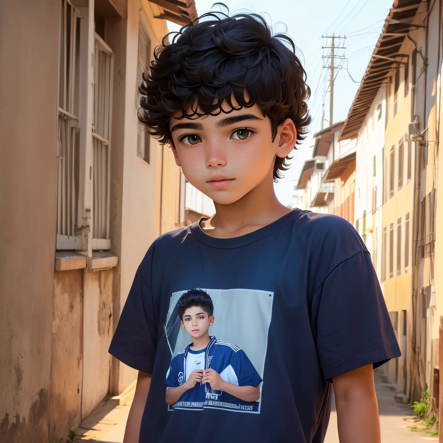 Menino com cabelo bonito estilo jovem 12 anos