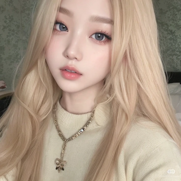 blonde girl with long hair wearing a pink hat and a pink sweater, ulzzang, Lalisa Manobal, pelo largo y blanco y flequillo, con el pelo largo y blanco, pelo largo y rubio y ojos grandes, con pelo largo y blanco, Lalisa Manoban de Blackpink, extremely pale blonde hair, ava max, pelo largo y rubio y ojos grandes, con pelo largo y rubio