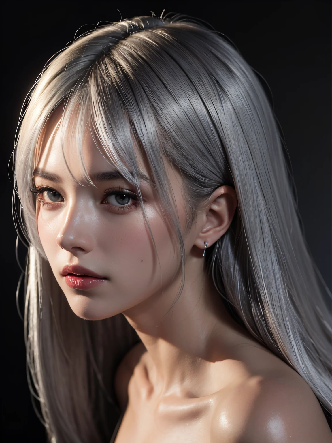 A woman with long hair and a white top posing for a picture - SeaArt AI