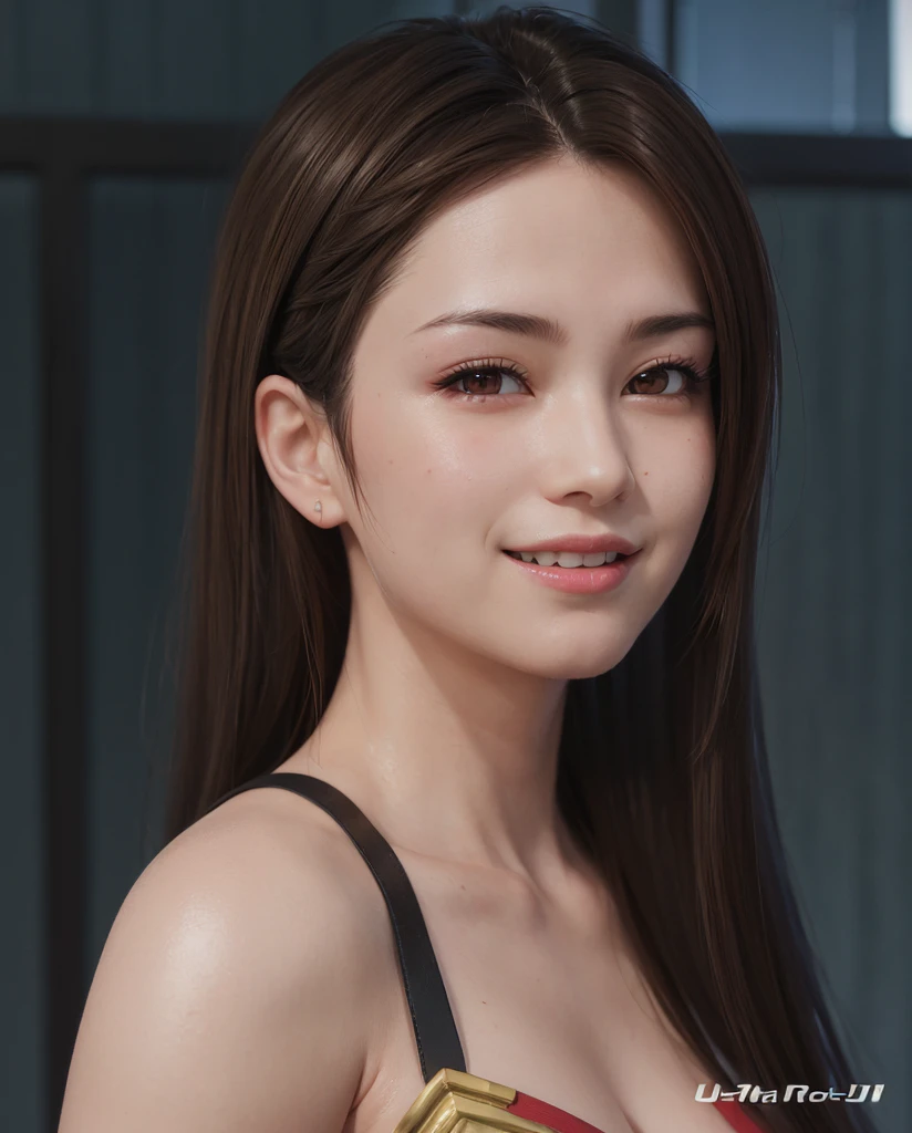 Mai Shiranui, (best quality, ultra-detalhado, Realistic:1.37), rosto delicado, rosto detalhado, Sweet smile expression, corpo perfeito, Textura ultrarrealista, Retrato, vivid colors, soft lighting