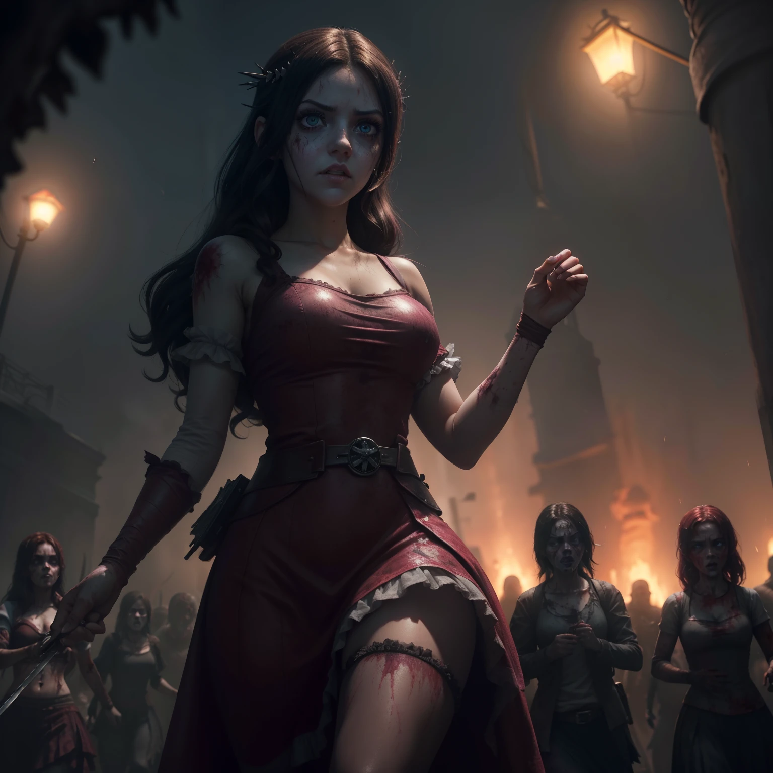 Let this woman run at night from palace guards, smeared with blood and mud while it rains, drawn into a maze
