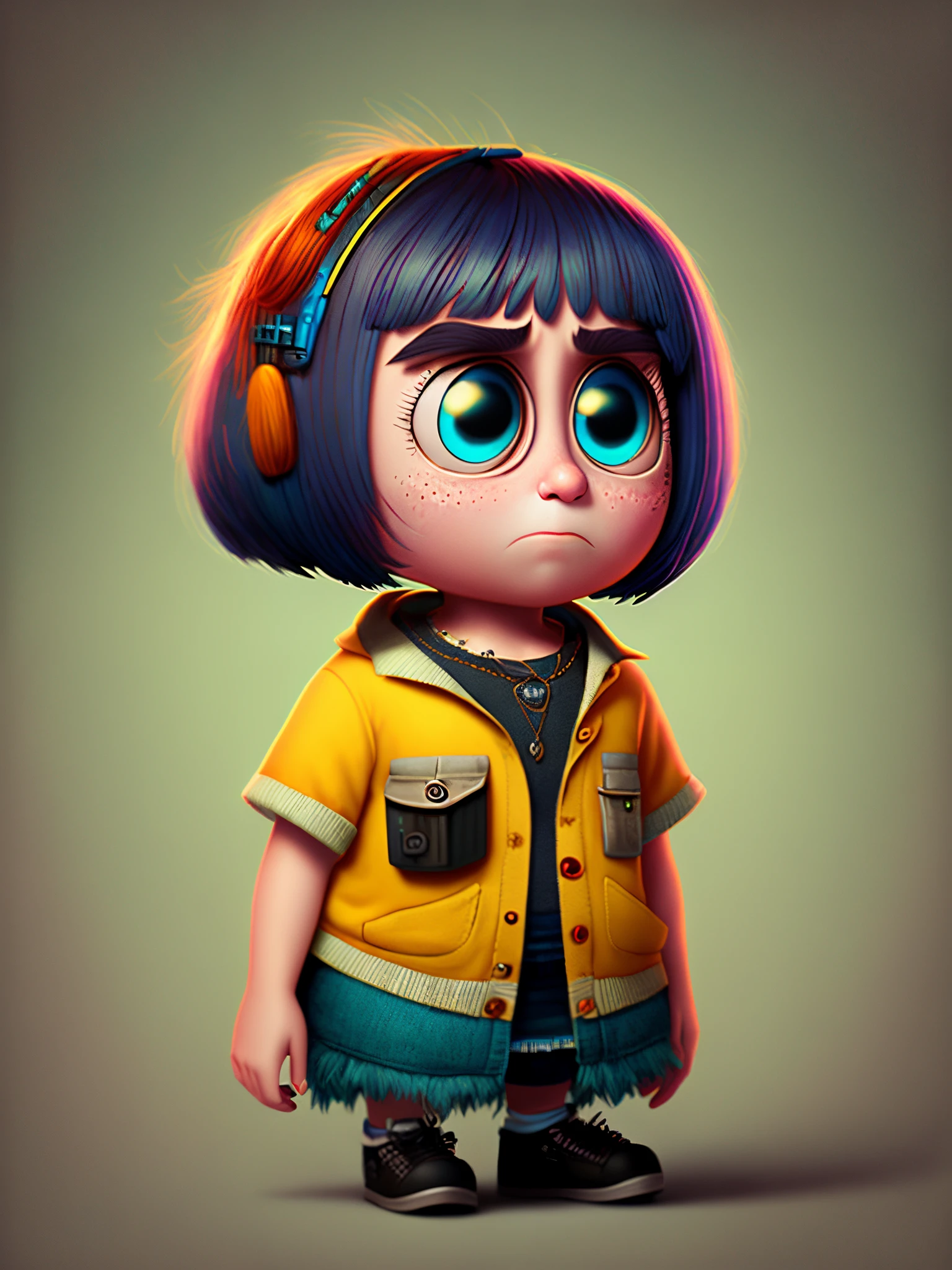 Girlboss Pixar inside out style emotion character