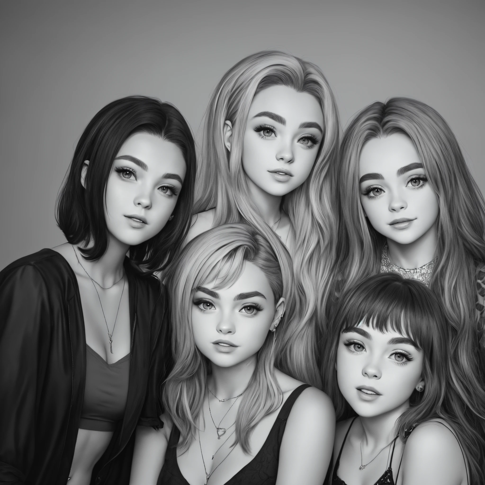 The singer Olivia Rodrigo and the singer Sabrina Carpenter standing beside each other.