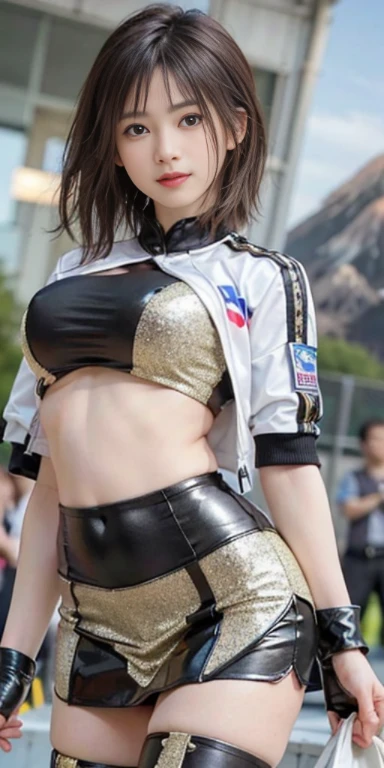 Yellow clothes、Flipped white skirt